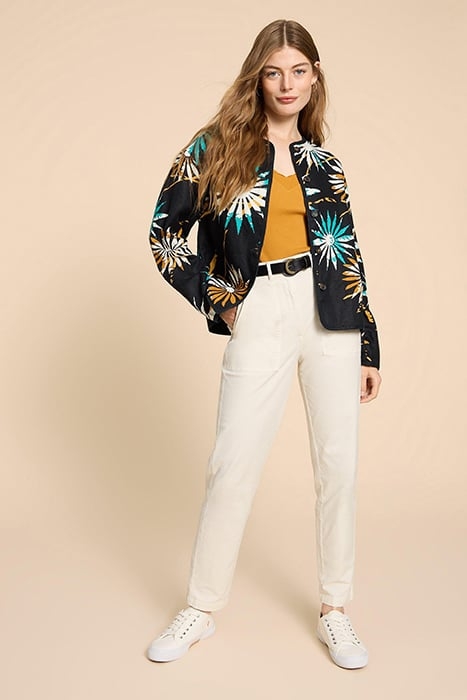 ADELE REVERSIBLE LINEN JACKET BLACK PRINTED 2