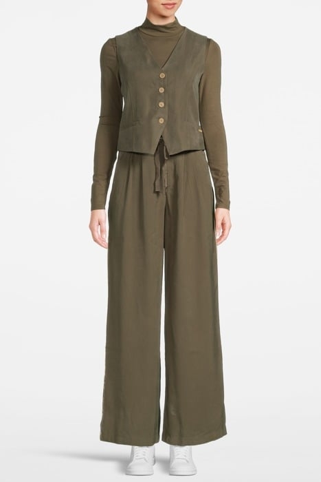 WIDE LAG PANT WITH TIE DUSKY GREEN 4