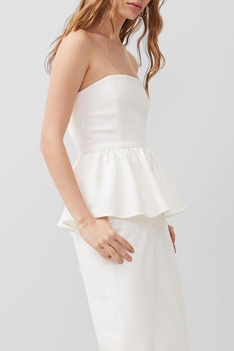 WHISPER STRAPLESS PEPLUM TOP WHITE 3