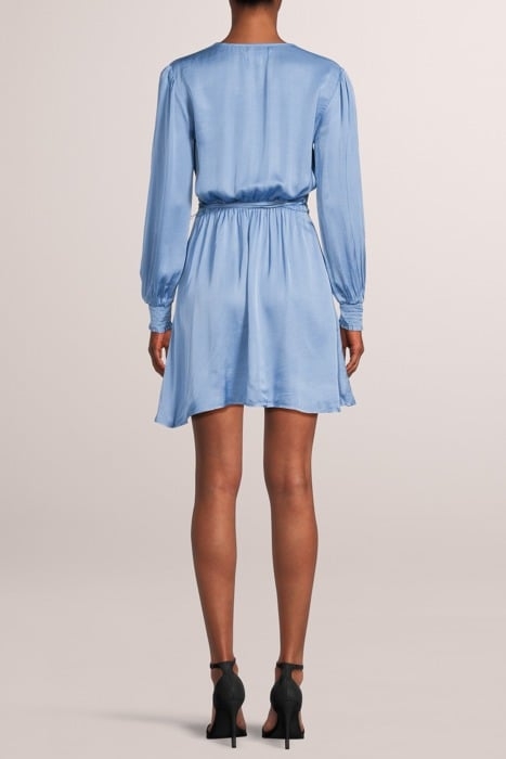 WRAP FRONT MINI DRESS SOFT INDIGO 2