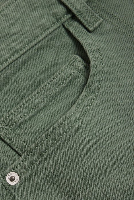 TIA WIDE LEG CROP JEAN MID GREEN 4