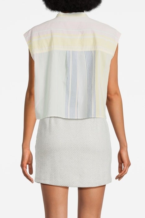 BAYADERA STRIPE POPLINE SLEEVELESS SHIRT MARSHMALLOW 2