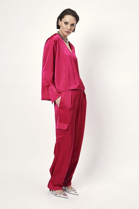 HARLOW SATIN WIDE PANTS LUMINOUS PINK 1