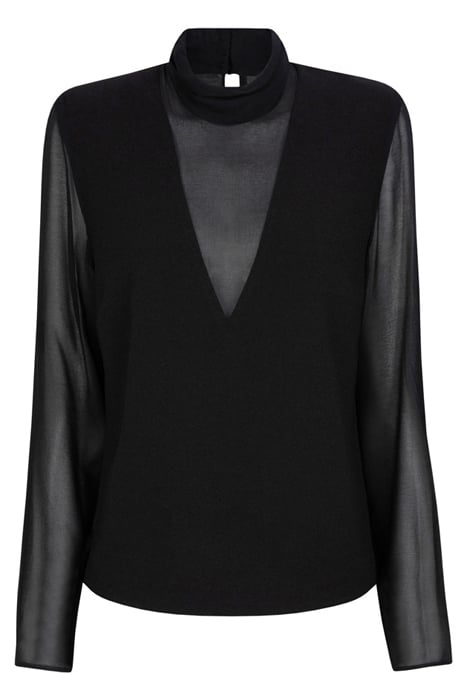 RAPALLO CONTRAST SHEER TOP RAVEN 3