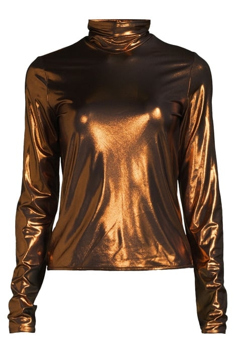 CHIC LAMINATED JERSEY TURTLENECK BRONZO 3