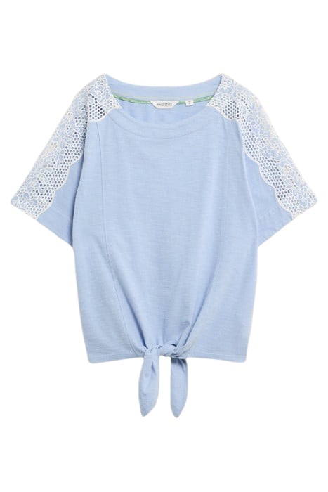 SARA TIE HEM TOP MID BLUE 1