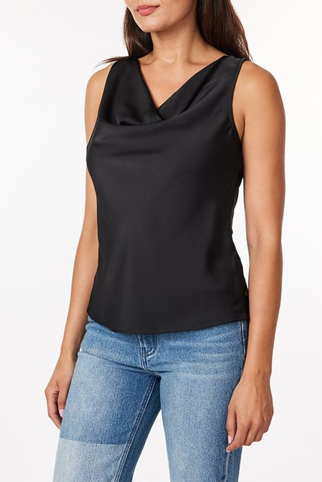 SLEEVELESS DRAPE NECK TOP BLACK NIGHT 3