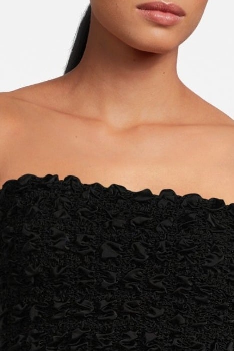 SATIN SMOCK DRESS BLACK 4