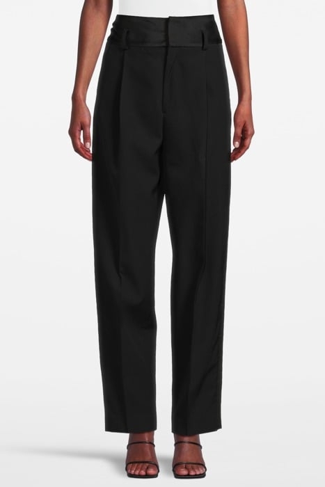 HIGH WAIST TUXEDO TROUSERS BLACK 1