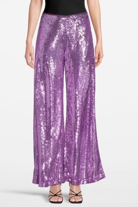 SEQUIN PALAZZO TROUSERS LILAC 1