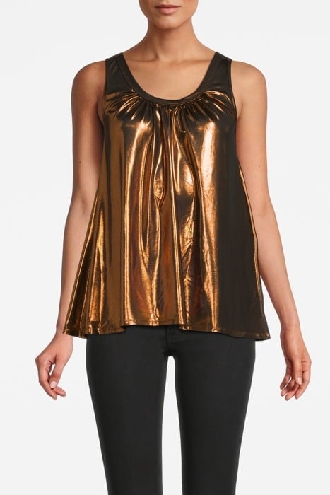 CHIC LAMINATED JERSEY TOP BRONZO 1