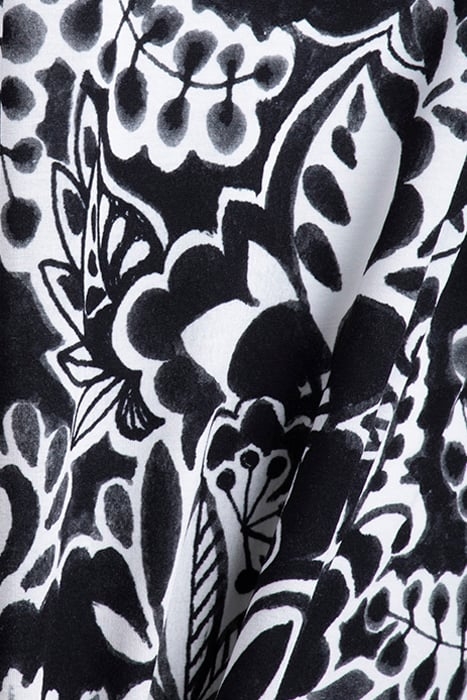 LOOSE DRESS 3/4 SLEEVES PRINT BLACK WITH OFFWHITE CENTREPIEC 3