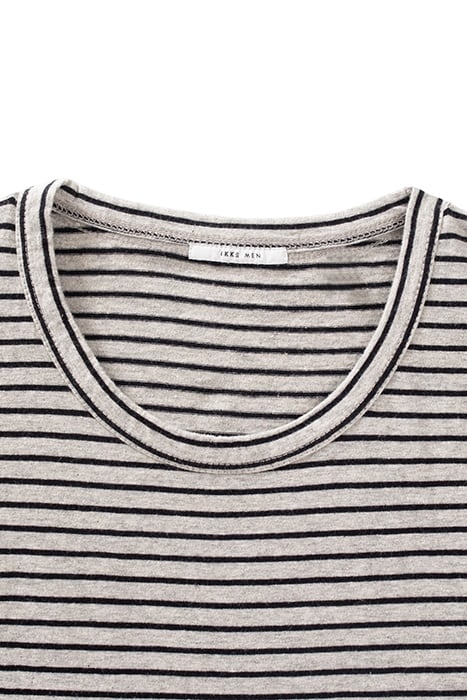 GREY UPCYCLED T-SHIRT + BLACK STRIPES BLACK 2