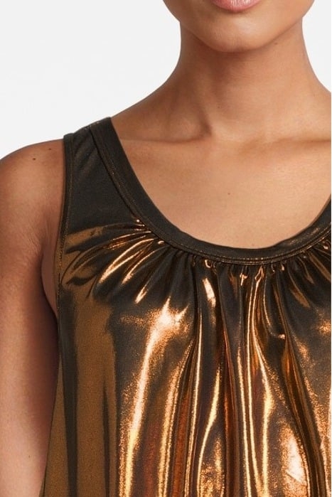 CHIC LAMINATED JERSEY TOP BRONZO 4