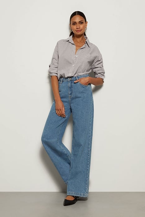 STAR WIDE LEG DENIM PANTS MID-BLUE-VINTAGE 2