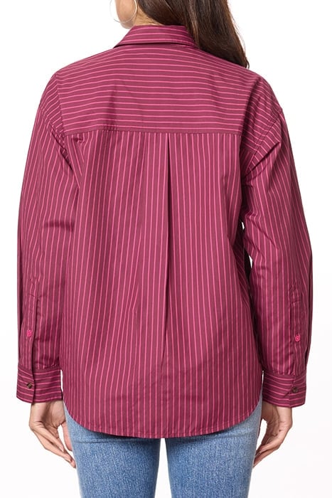 BOYFRIEND SHIRT W/ BUTTON DTL BURGUNDY/MAGENTA 2