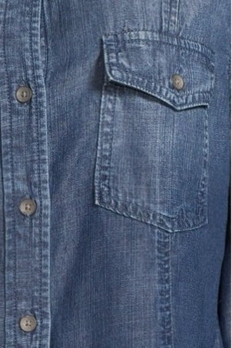 LONG SLEEVE SEAMED SHIRT DARK OMBRE WASH 5