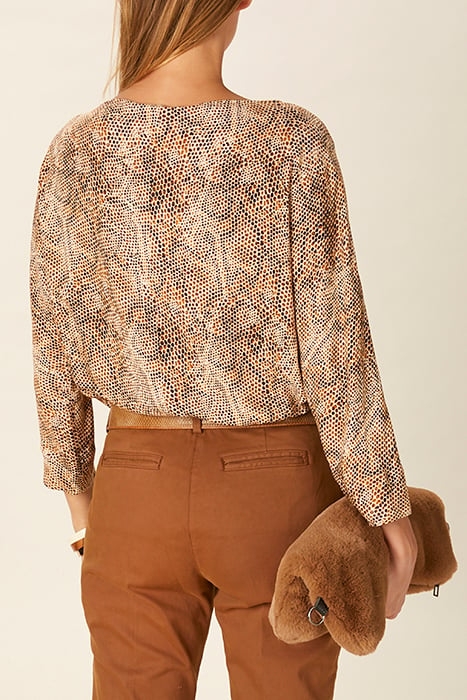 BOAT NECK POPOVER SHIRT IN BROWN BROWN 2