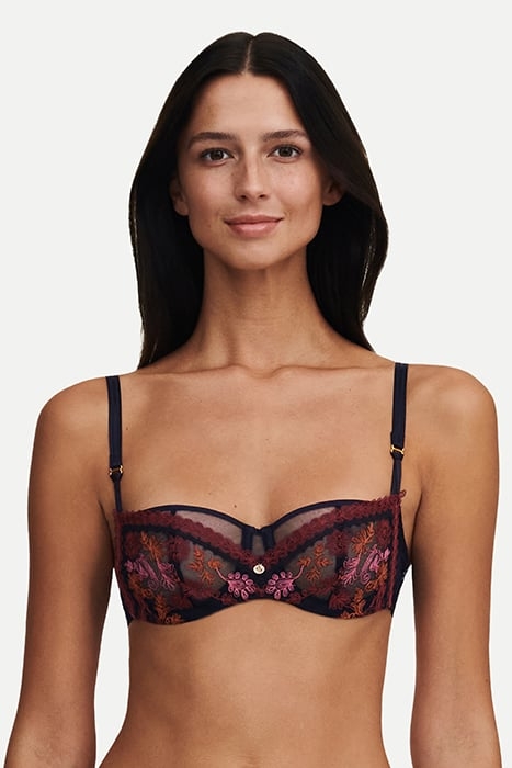 CO BRA UNDERW. HALF CUP BLACK FLOWERS MULTICO 1