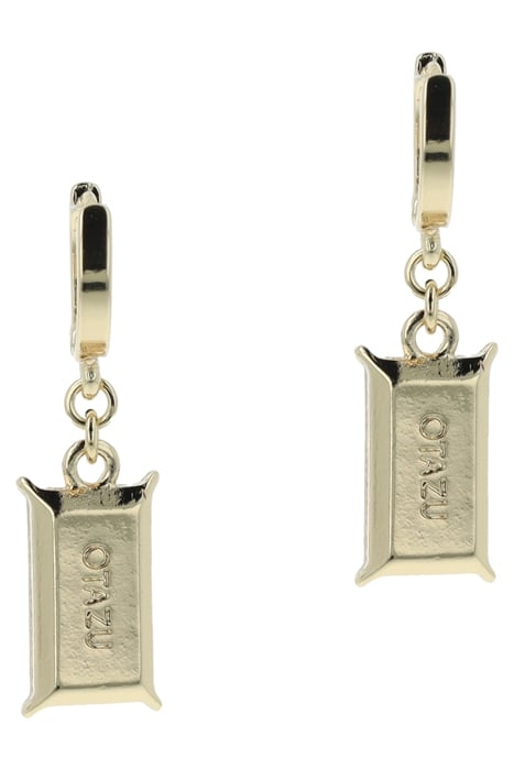 GREEN CRYSTAL DANGLING HOOPS GOLD 2