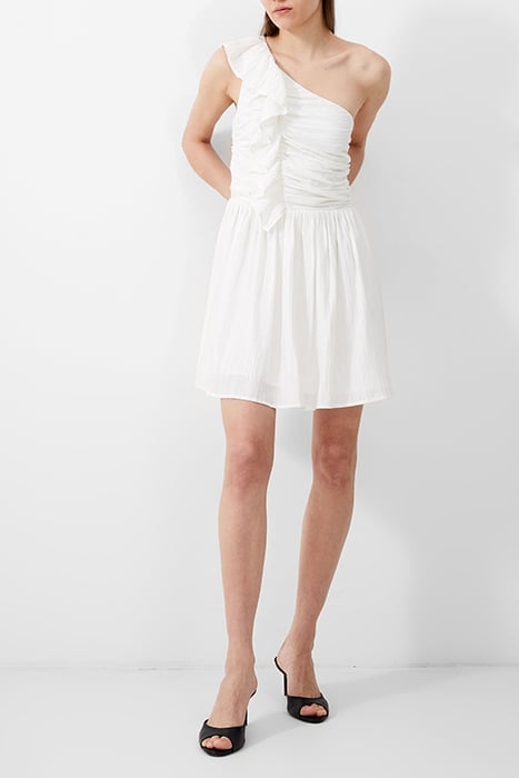 BONNY PLEATED RUFFLE DRESS WHITE 2