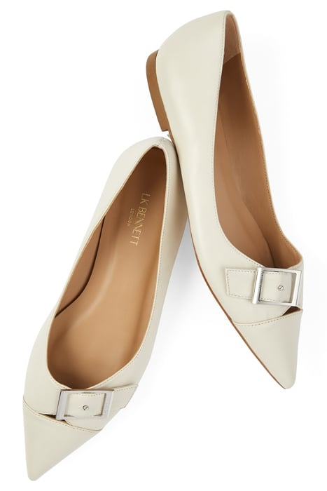 BRYNN CURVED BALLERINA SHOES OFF WHITE 3