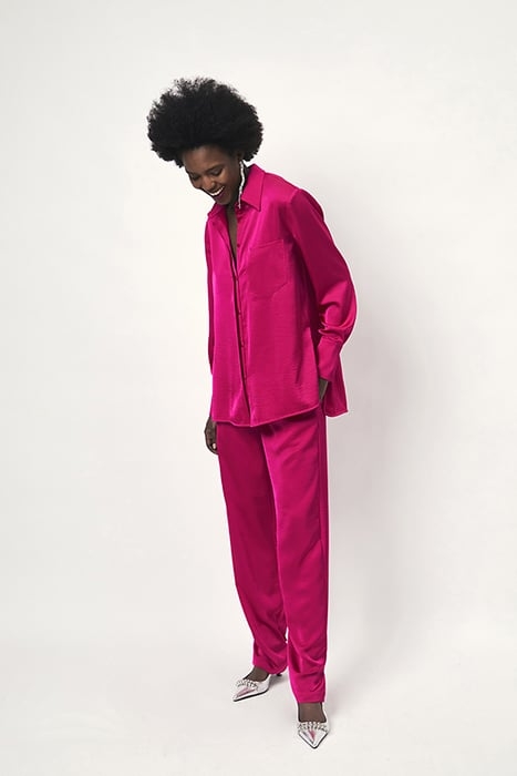 LOUDA BUTTON UP LONG SHIRT LUMINOUS PINK 1