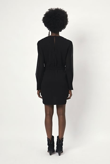 MARVEY CONTRAST SHEER DRESS RAVEN 2