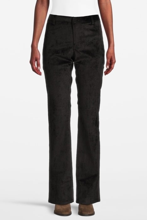 LOW WAIST CORDUROY TROUSERS BLACK 1