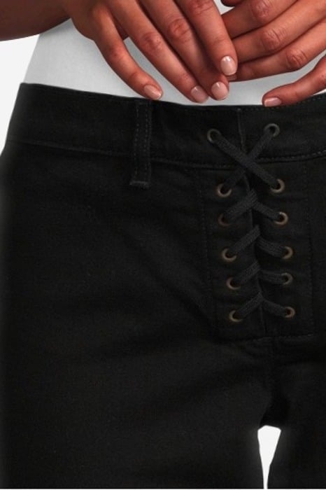 LACE FRONT JEANS NIGHT BLAC 4