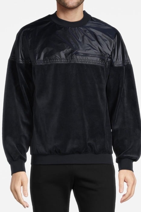 VELOUR SWEATSHIRT NIGHT BLUE 1