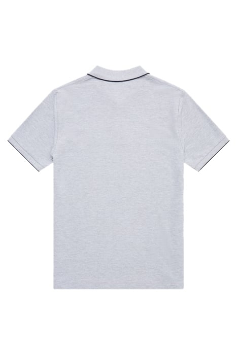 SINGLE TIPPED PIQUE POLO LGT GREY MEL/MARINE 2
