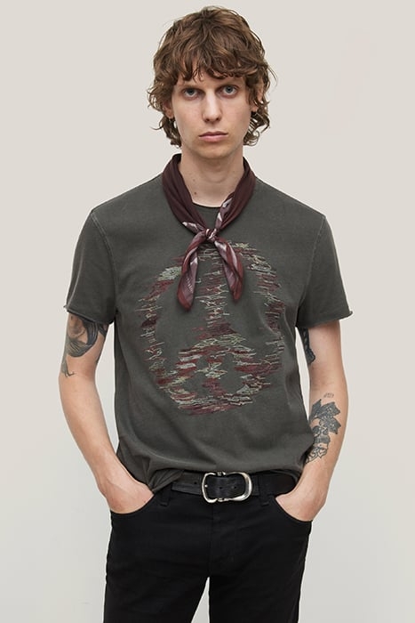 SS RAW EDGE TEE - DISTORTED PEACE BLACK 1