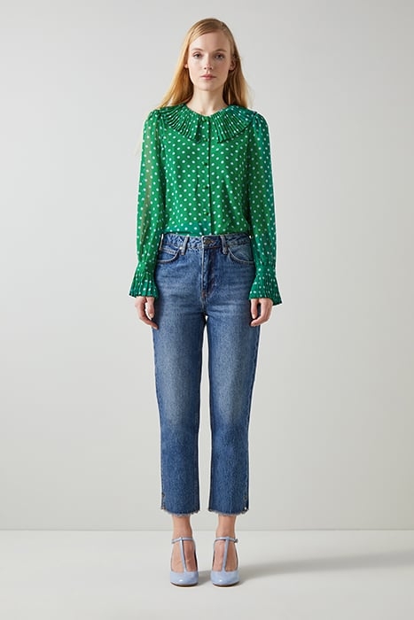DITA - BUTTON-DOWN SHIRT GREEN/BLUE 2