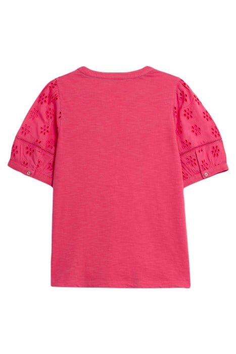 BELLA BRODERIE MIX TOP MID PINK 3