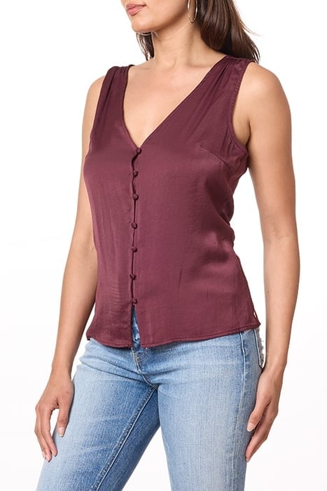 SLEEVELESS BUTTON FRONT BLOUSE BURGUNDY 4