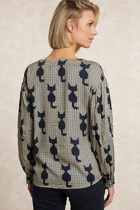 BLUE RUFFLE CUFF BLOUSE 2