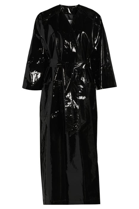 COATED WRAP COAT BLACK 3