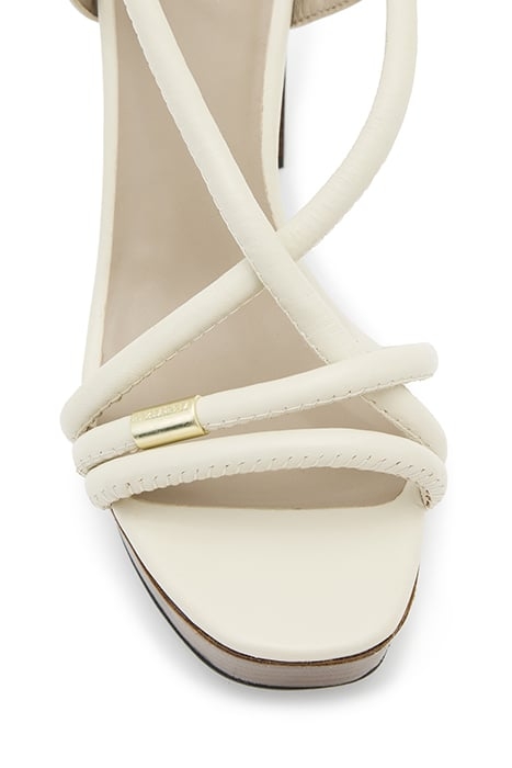 BELLA PLATFORM HEEL PARCHMENT WHITE 6