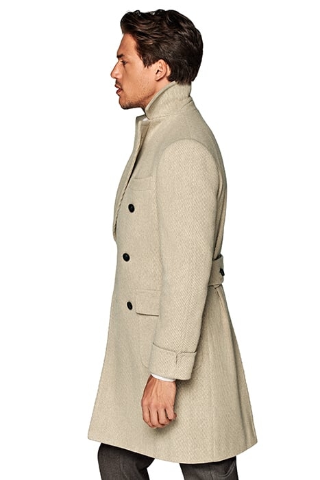 LIGHT BROWN TWILL POLO COAT 4