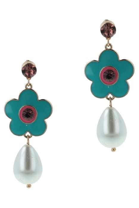 BLUE FLOWER ENAMEL EARRINGS BLUE 1