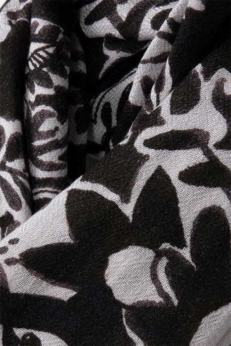 SCARF PRINT BLACK WITH OFFWHITE CENTREPIECE PRINT 3