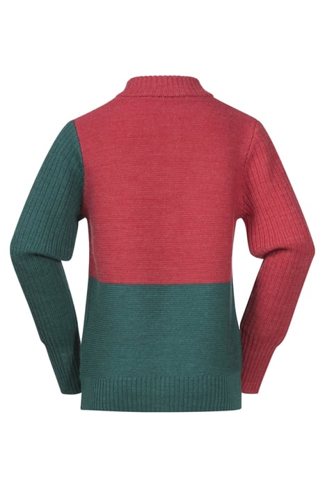 ULRIKEN WOOL KIDS JUMPER LIGHT DAHLIA RED / GREENLAKE 2