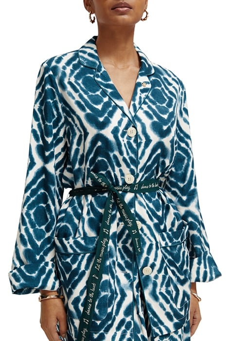 PYJAMA LOOSE FIT BLAZER DISCO TIE DYE BOTTLE GREEN 1