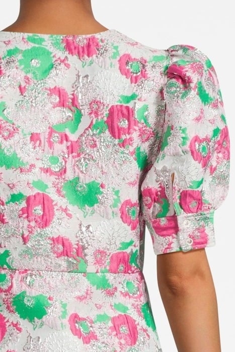 3D JACQUARD BUTTON DOWN MINI DRESS SUGAR PLUM 4