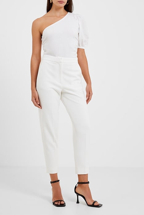 ROSANNA COT MIX 1 SHOULDER TOP WHITE 1