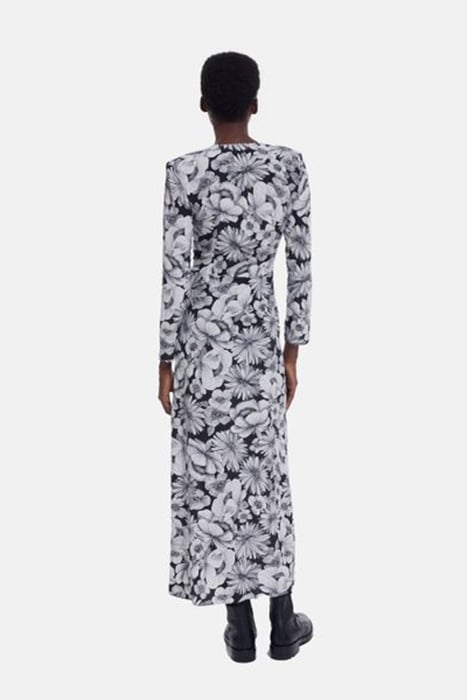 ROBE LONGUE EN ROMANTIC GARDEN BLACK WHITE 2