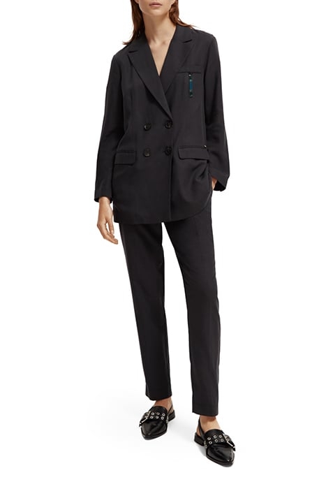 DRAPEY DOUBLE BREASTED BLAZER CHARCOAL 2