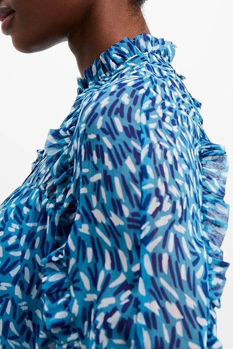 BILLI RECY HALLIE FRILL TOP BLUE 3