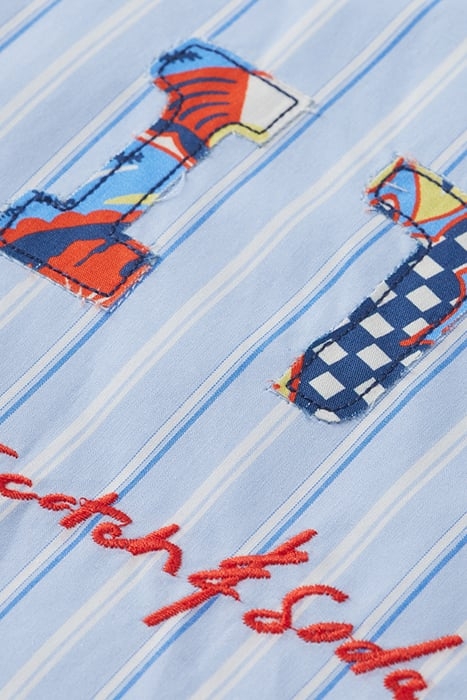 PRINTED POPLIN STRIPE SHIRT WITH BACK ARTWORK BLUE STRIPE 3